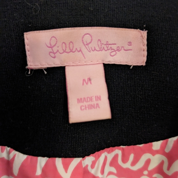 Lilly Pulitzer $365 Leighton Black Knit 1 Button Blazer - Size Medium - Picture 10 of 10